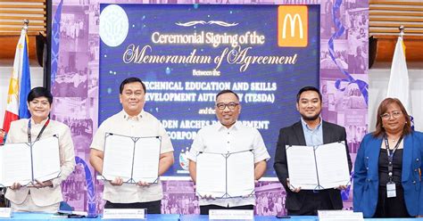 McDonald’s and TESDA partner to develop PH’s first QSR .